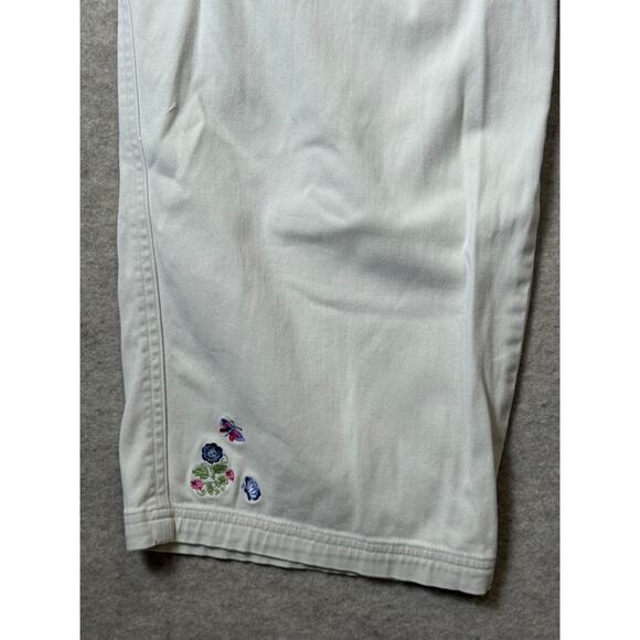 Winnie the Pooh Eeyore Disney Store Vtg Cropped Pants Embroidered Flowers Sz XL - Picture 4 of 8